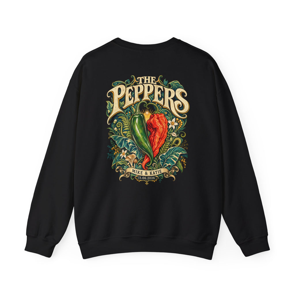 Pepper Band Crewneck Sweatshirt — 'The Peppers' Vintage Chili Art