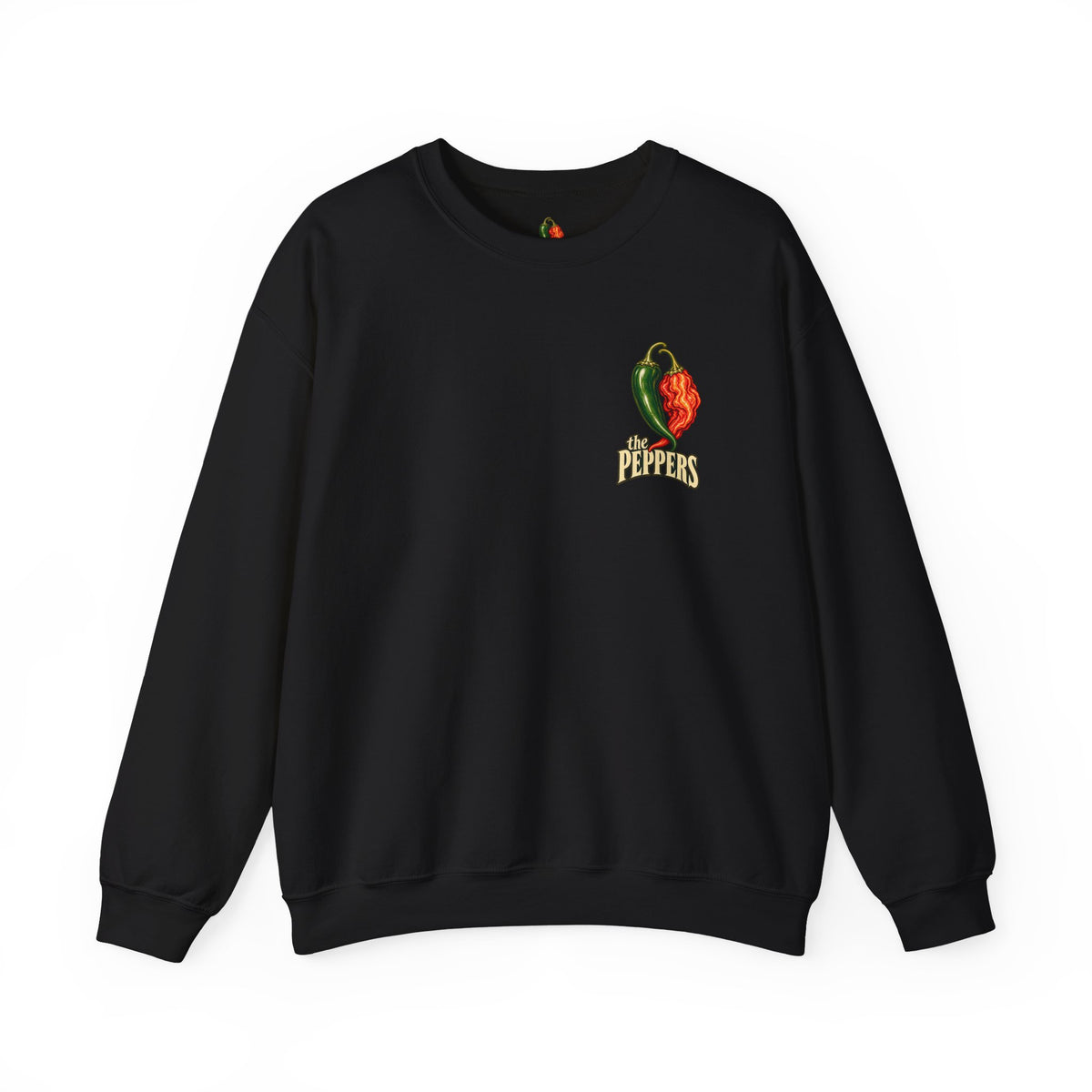 Crewneck Sweatshirt — The Peppers Custom Vintage Chili Pepper Design (Personalized Names & Date)